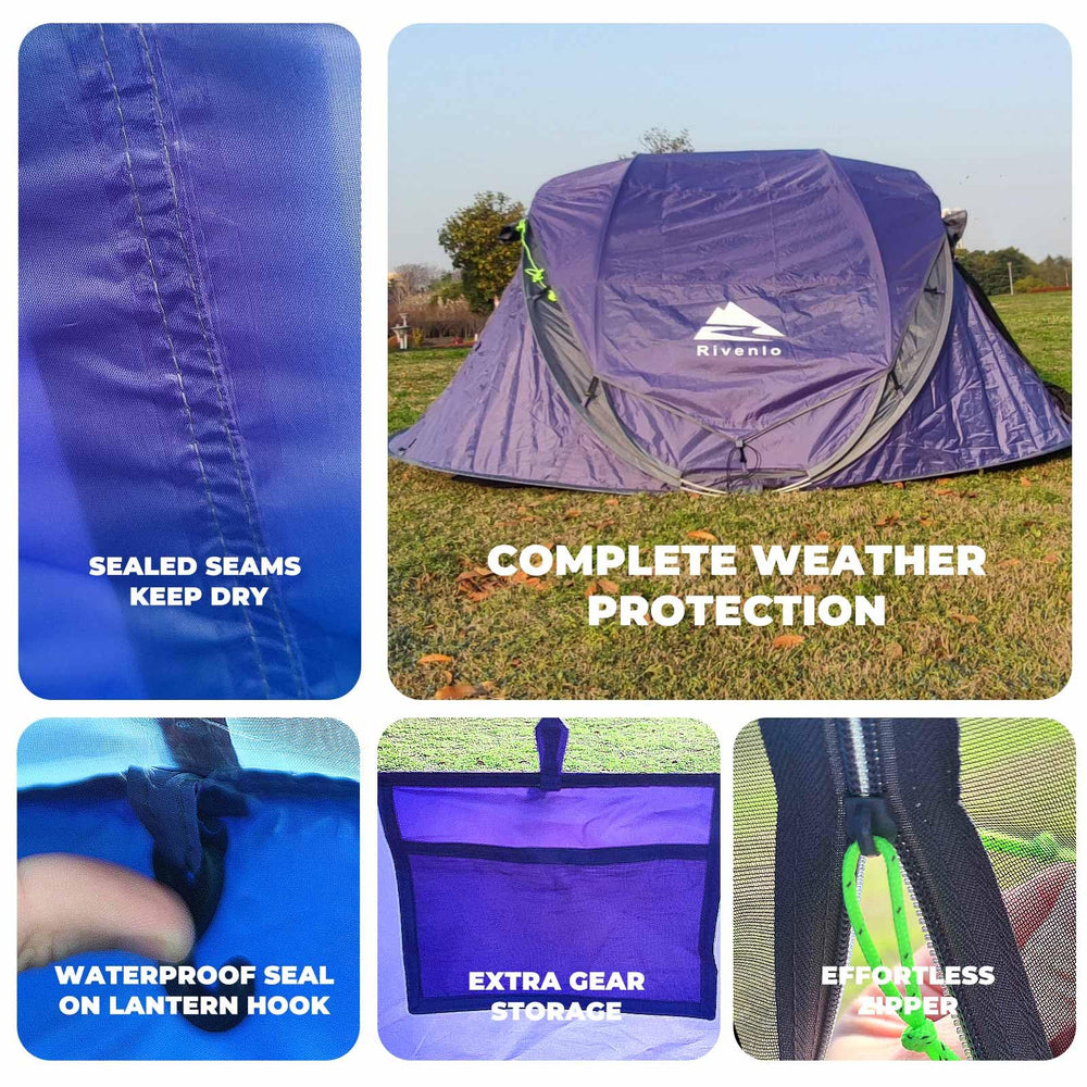Rivenlo tent dual doors enabling easy entry and cross-ventilation