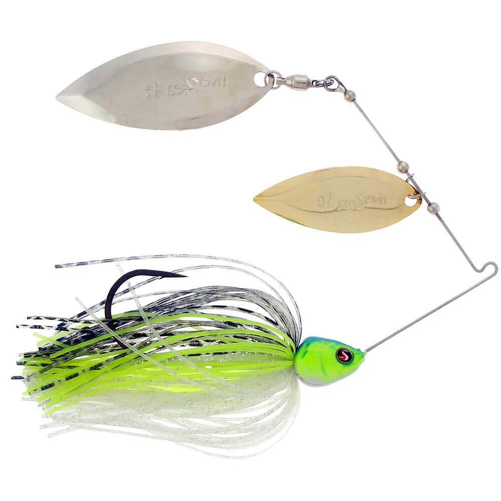 River2Sea Bling DW spinnerbait close-up reveals liquid chrome shine for stronger visibility during retrieves
