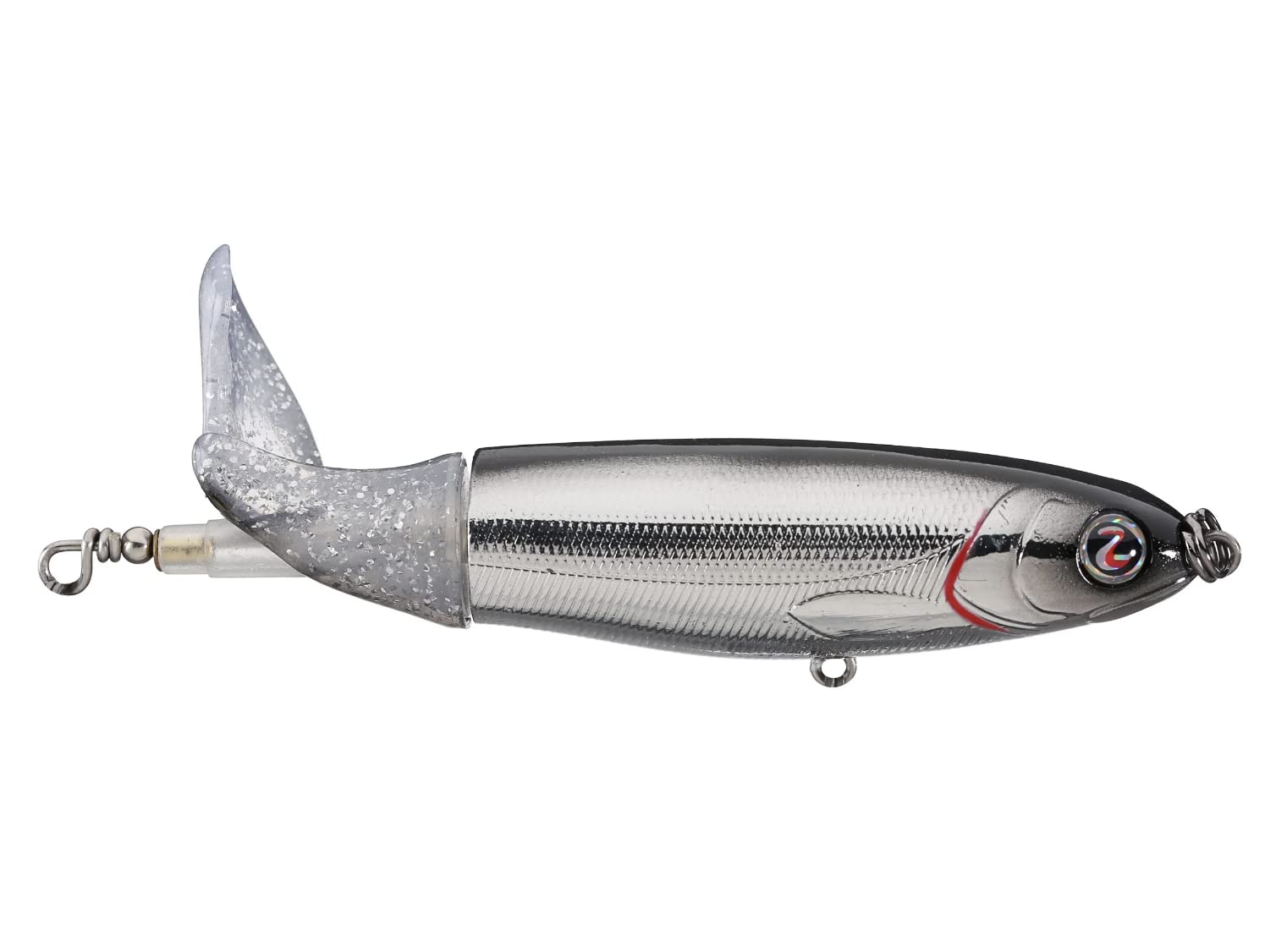 River2Sea Whopper Plopper 130 Chrome Black lure with flexible tail for topwater action