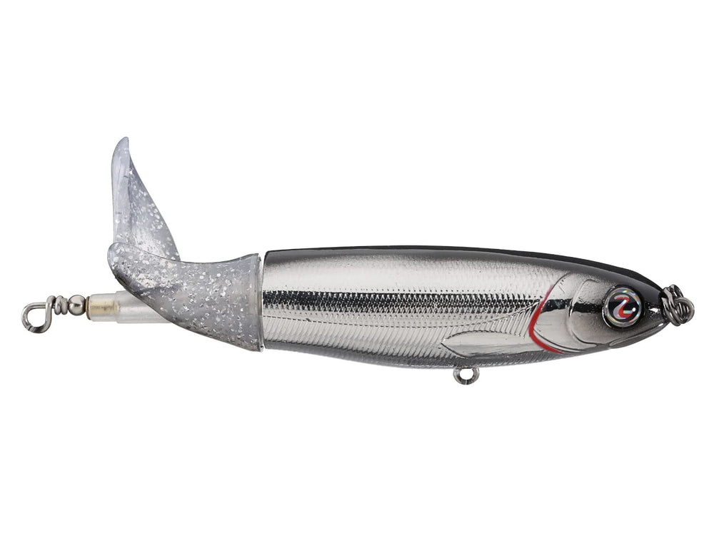 River2Sea Whopper Plopper 130 Chrome Black lure with flexible tail for topwater action