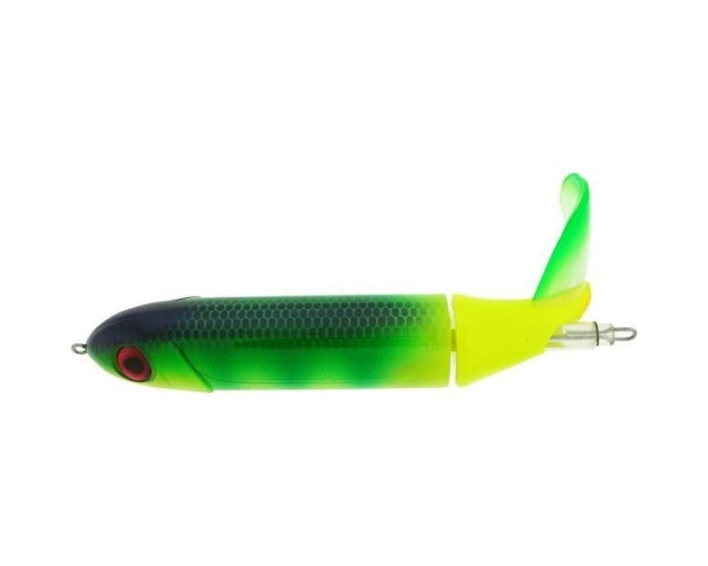 River2Sea Whopper Plopper 190 Green lure, designed for musky fishing with a responsive tail action