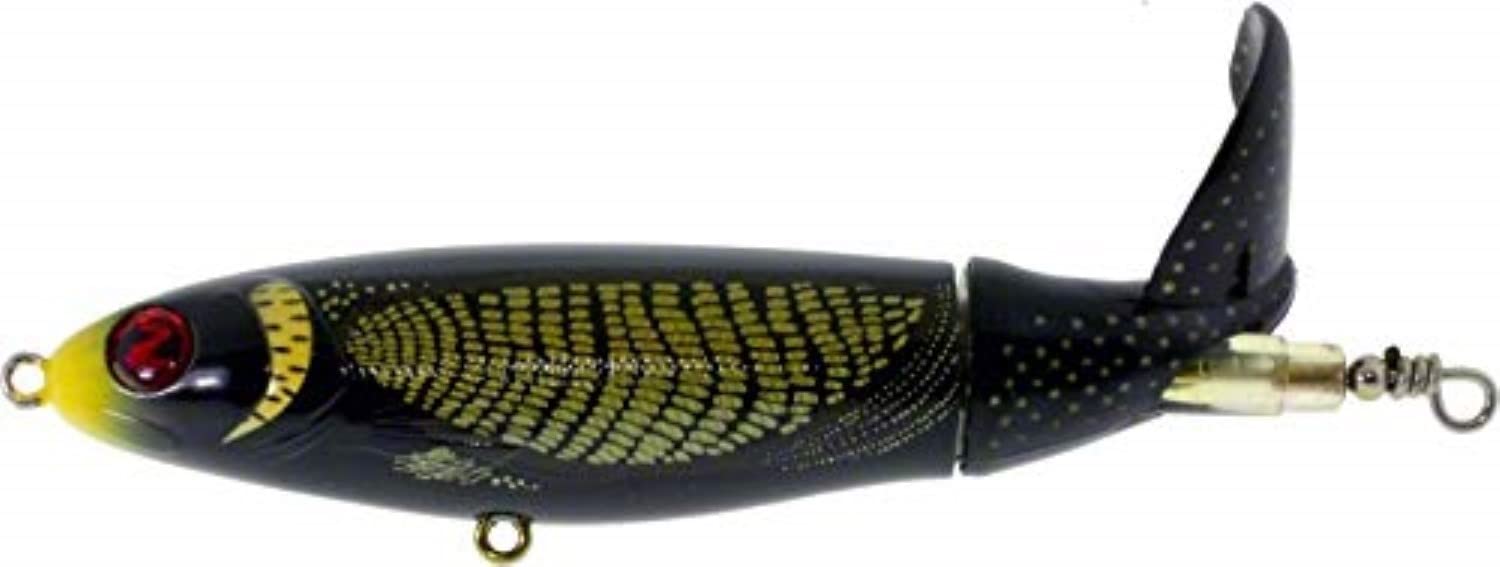 River2Sea WPL130/19 Whopper Plopper, yellow head, side view, primed for topwater strikes