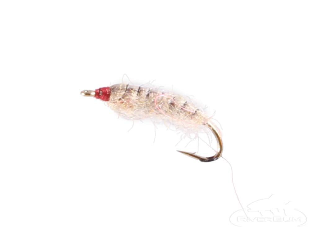 RiverBum Scud Bead Head Amber size 10 bead head design enhances jigging action