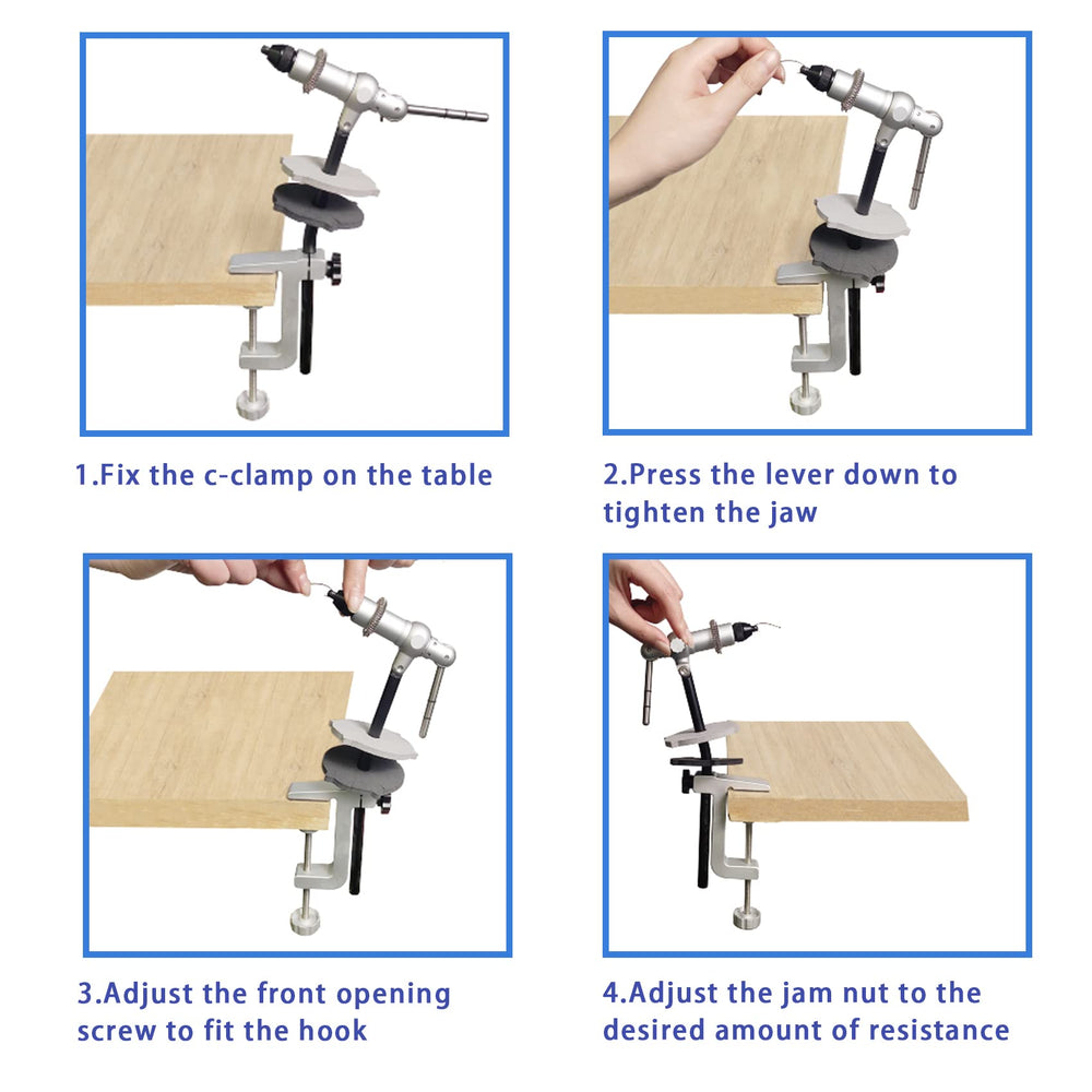 Free Aventik Fly Tying Vise Rack in grey and black included with Riverruns vise