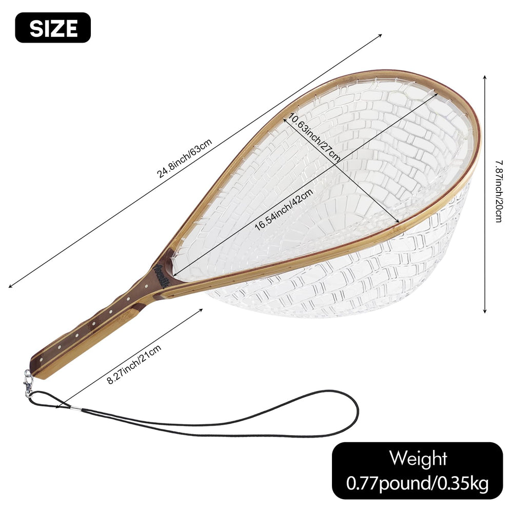 Riverruns knotless-soft-mesh minimizes tangles and line snags.