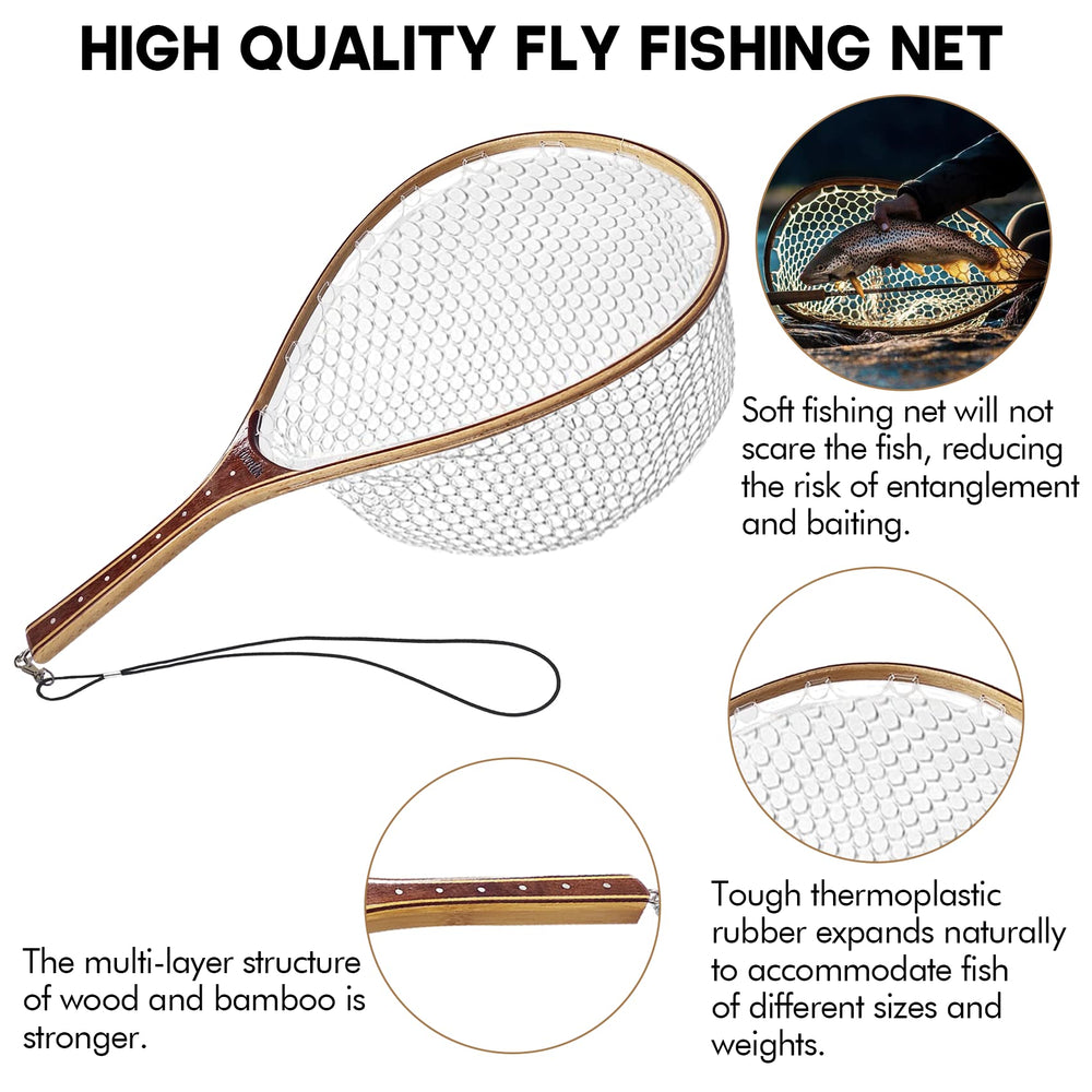 Riverruns ergonomic wooden handle provides comfortable grip on long days.