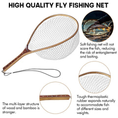 Riverruns ergonomic wooden handle provides comfortable grip on long days.