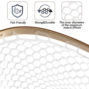Riverruns soft rubber mesh net minimizes tangles and is gentle on fish.