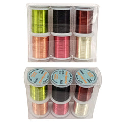 Riverruns Ultra Copper Wire 0.2mm 6-color pack: champagne, warm gold, chartreuse, wine, brown, black