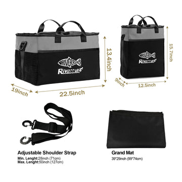 Riverruns XL 108L wader bag highlights generous storage space