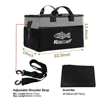 Riverruns waterproof 1000D nylon construction protects gear in rain