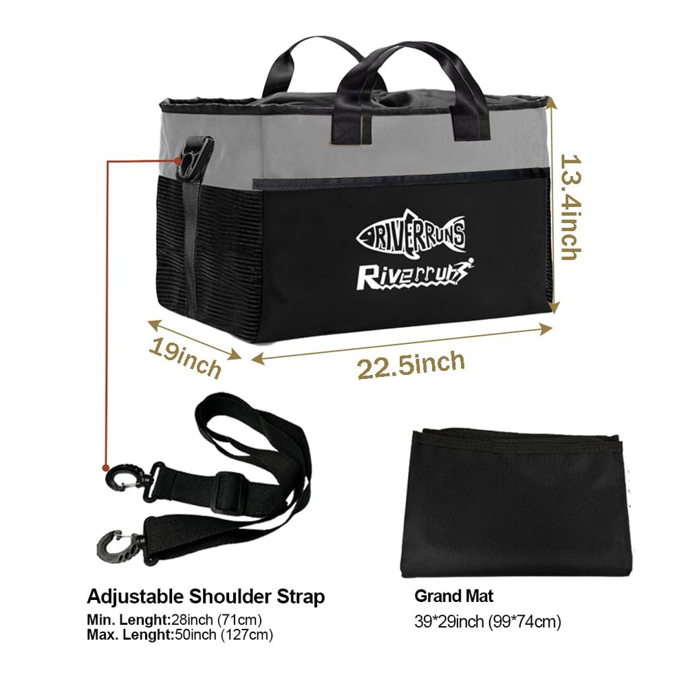Riverruns waterproof 1000D nylon construction protects gear in rain