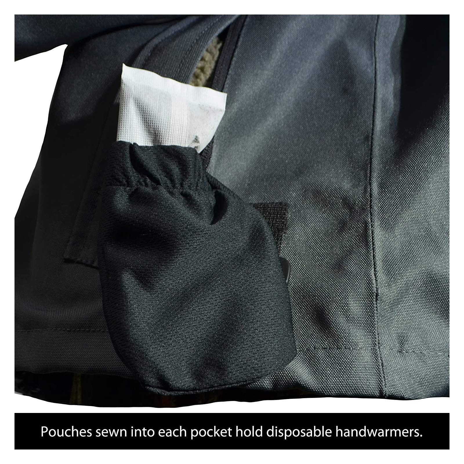 Rivers West Kokanee jacket zippered pocket closeup reveals sherpa lining warmth.