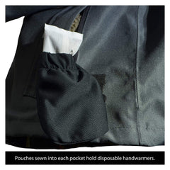 Rivers West Kokanee jacket zippered pocket closeup reveals sherpa lining warmth.