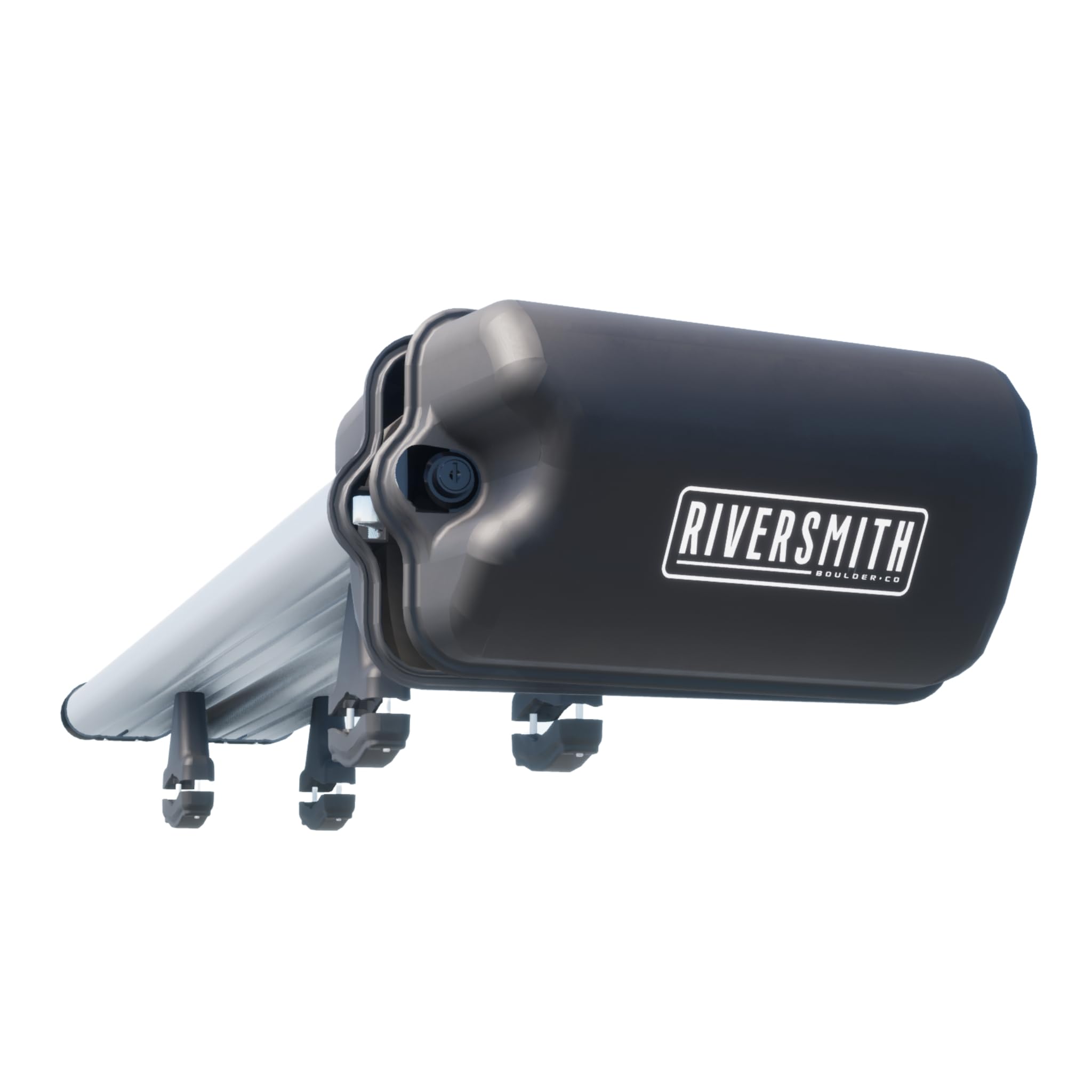 RiverSmith River Quiver ShortCut mounted on a compact roof rack carrying four rods for on-the-go angling