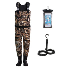 RIVERWANDPROT neoprene waders with boot-foot design for dry mobility in streams