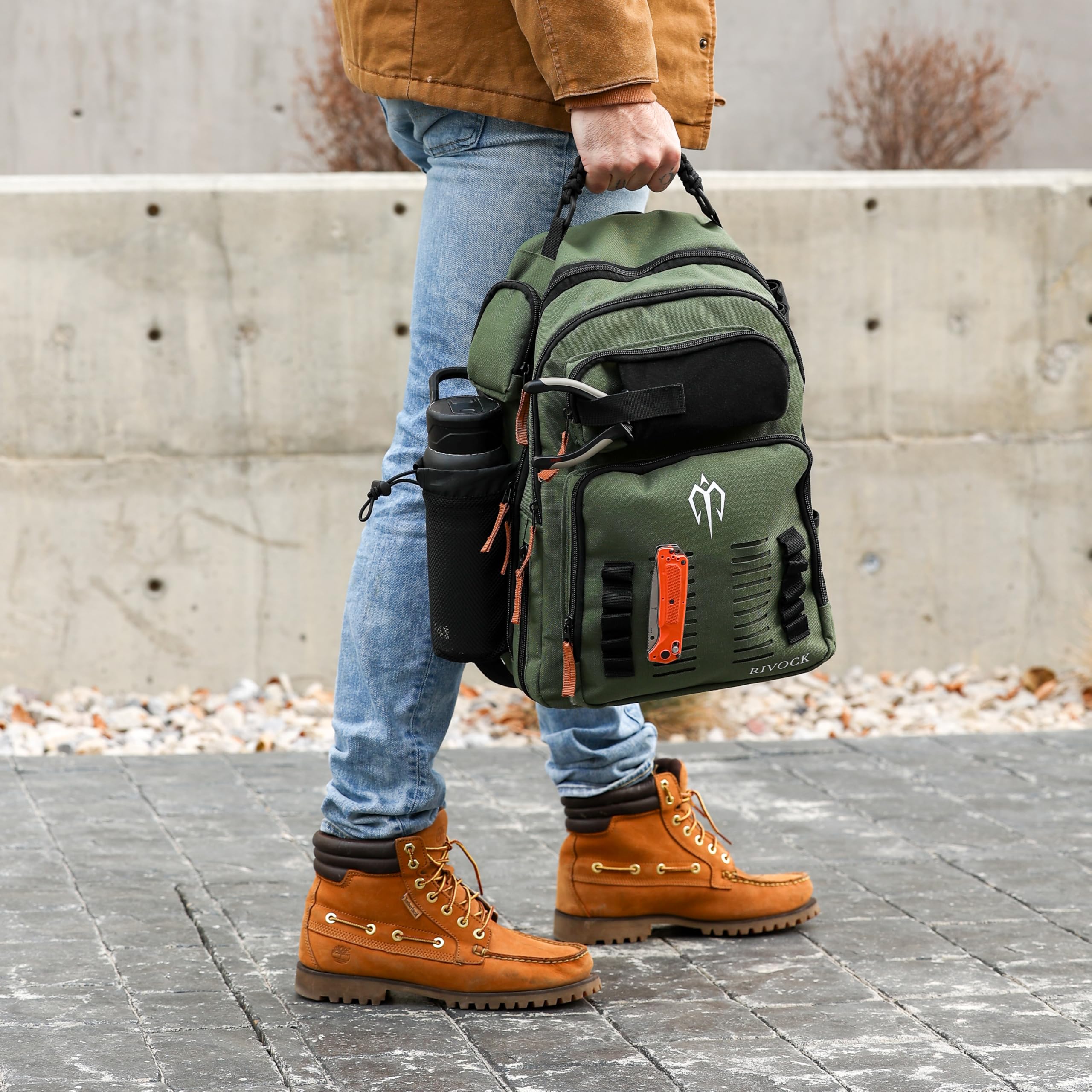 RIVOCK insulated cooler pocket keeps drinks and bait fresh during long days.