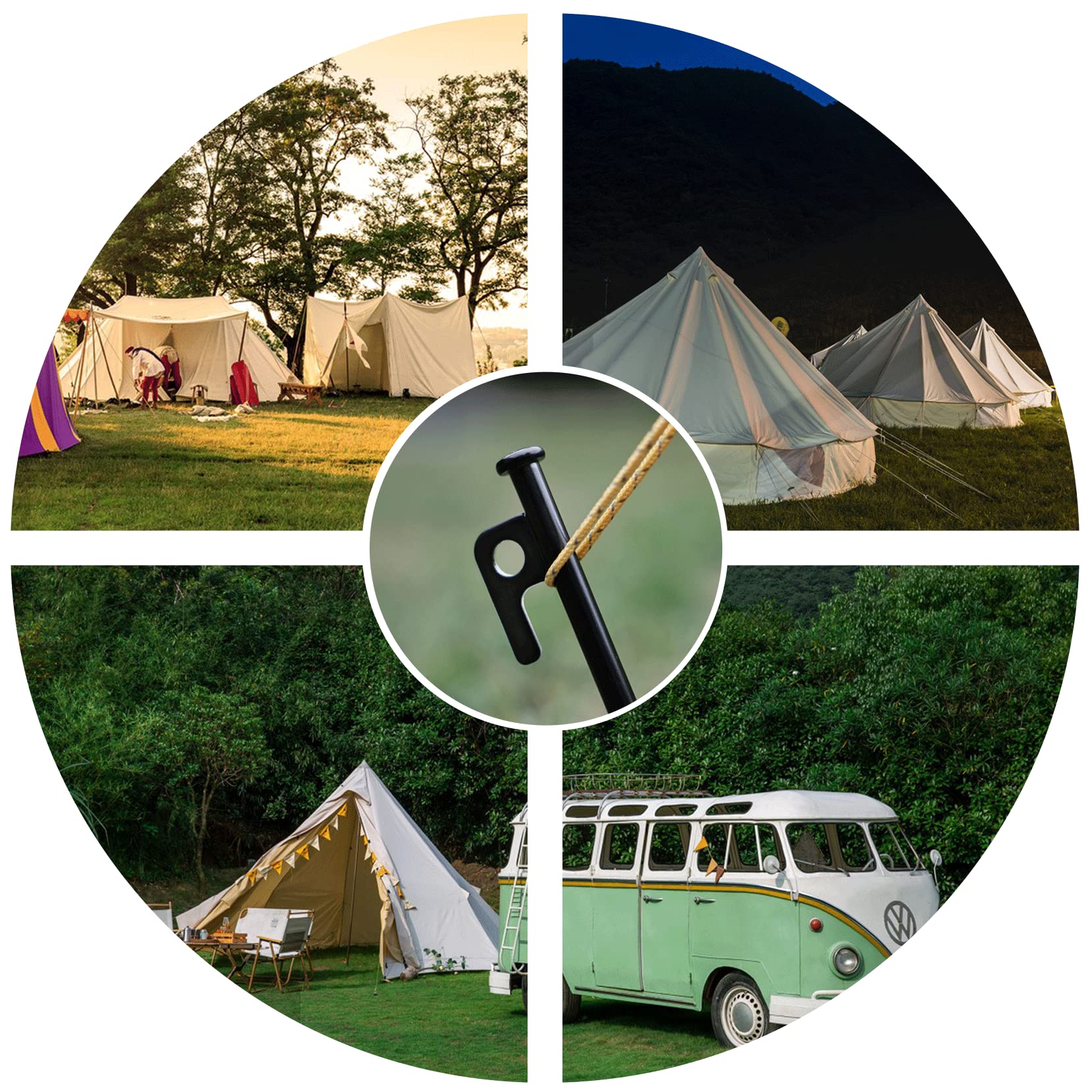 RIY corrosion-resistant tent pegs resist rust in damp environments.