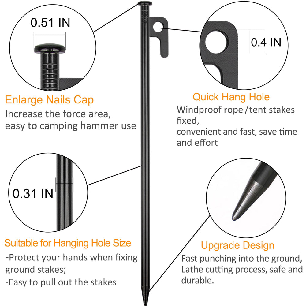 RIY stakes ideal for desert, grassland, and snowfield anchoring.