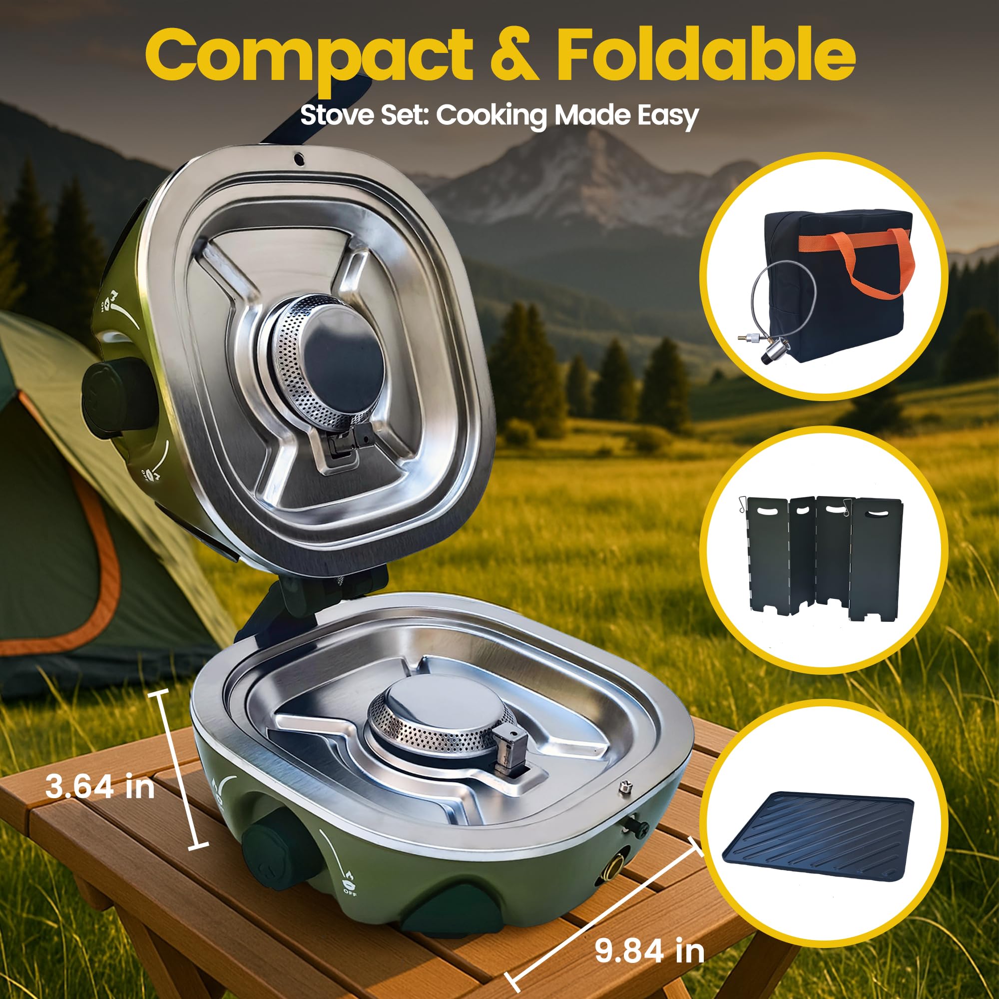 RJIPFO BJIPFO open stove with grill enables versatile outdoor cooking