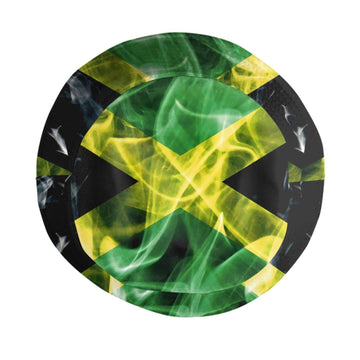 Packable Jamaica flag bucket hat folded for packing