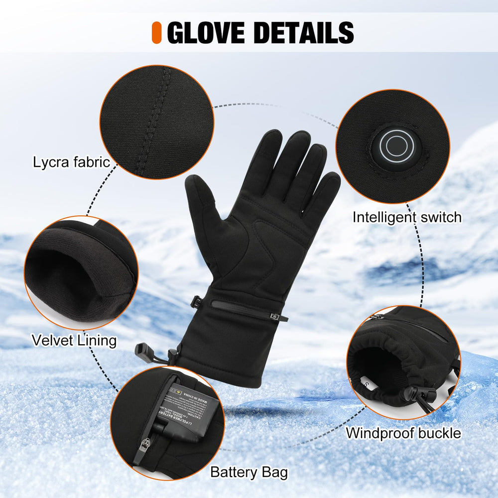Rlligofe heated glove liners Lycra texture detail for breathable comfort