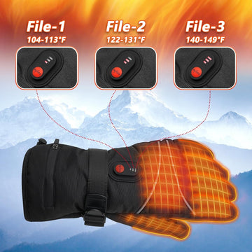 RNSSEZ heated gloves back view highlighting snug wrist seal to keep out cold air
