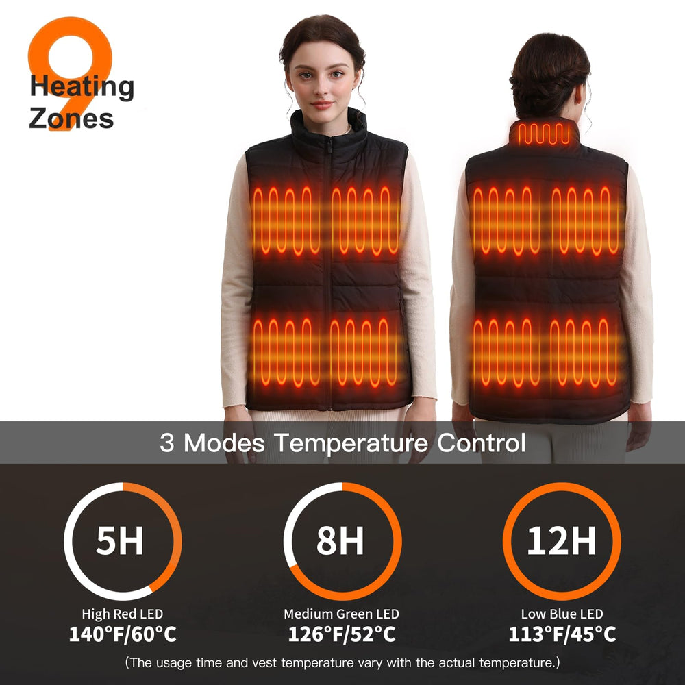 RNSSEZ heated vest back view highlighting streamlined insulation for all-day comfort.