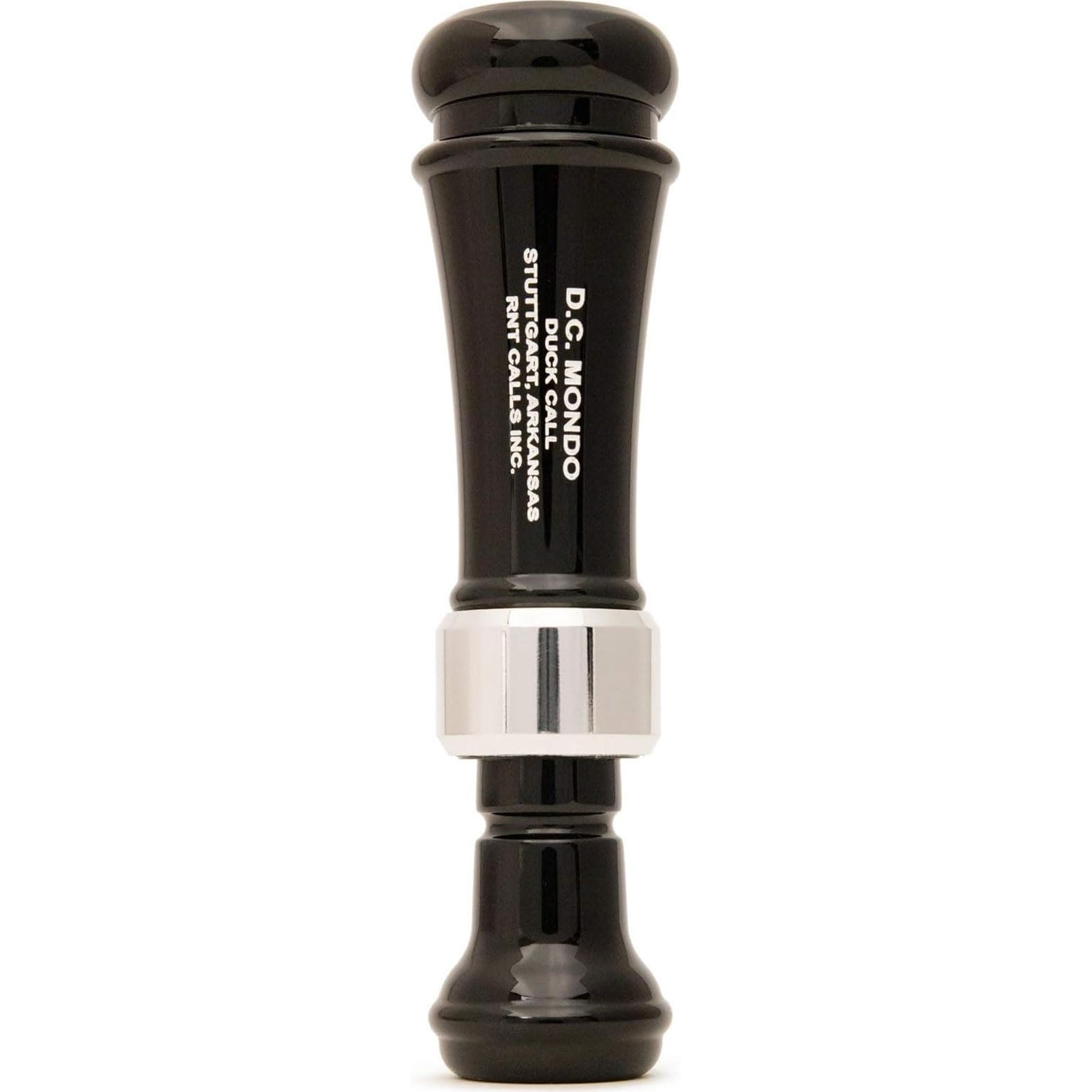 RNT DC Mondo duck call in black delivers loud raspy licks for public-ground mallard hunting.