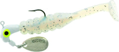 Road Runner Slabalicious jig with spinner blade for added lure action and casting versatility.