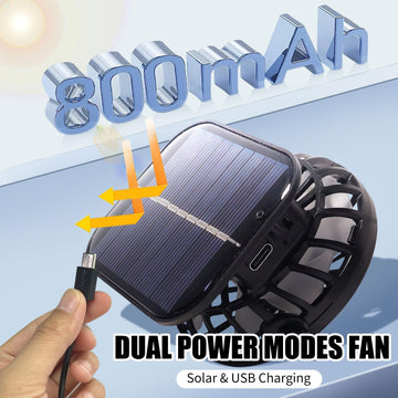 RoamRider hat side view showing solar fans and adjustable strap