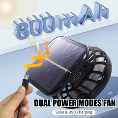 RoamRider hat side view showing solar fans and adjustable strap