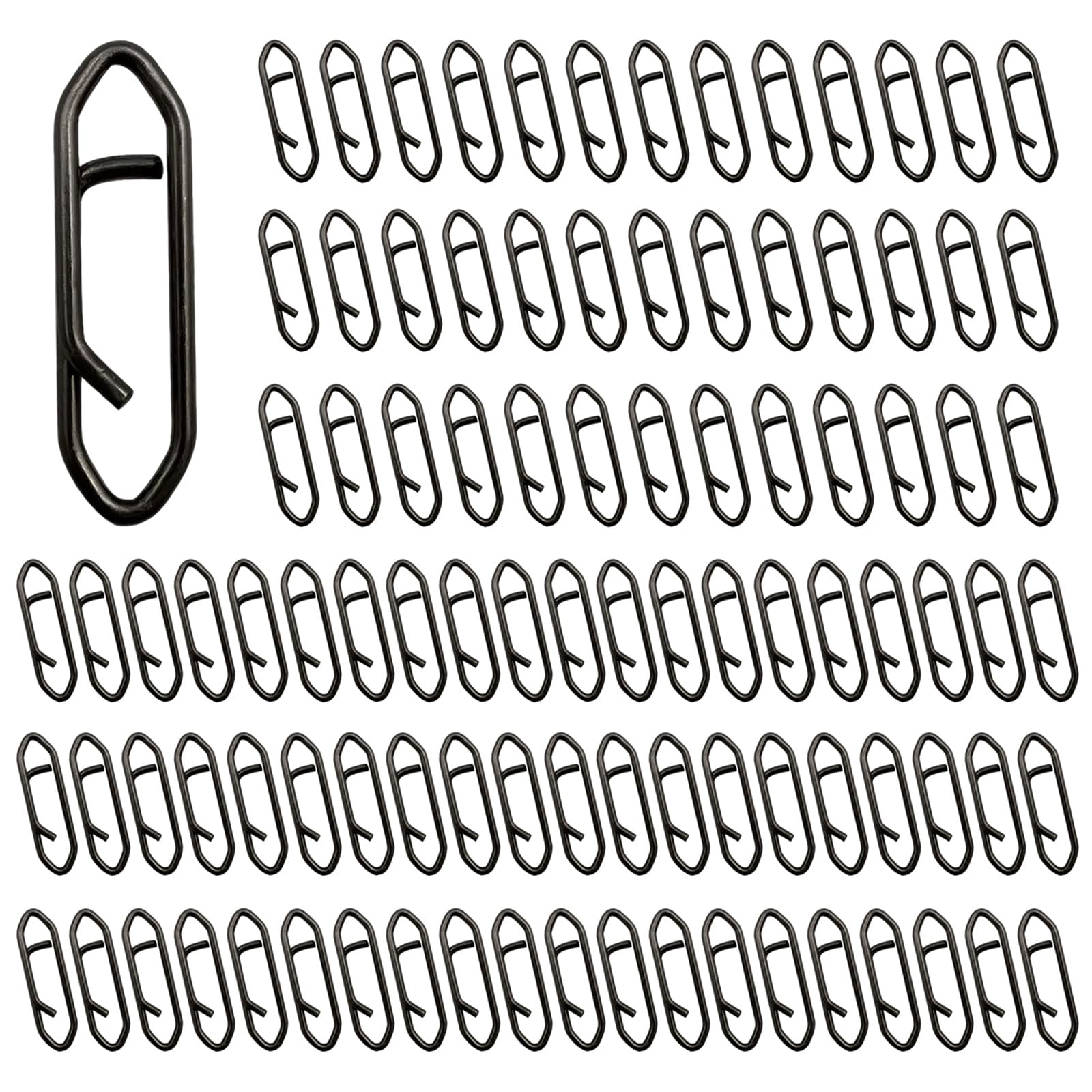RoboHook 100pcs speed clips for fishing lures - black finish, overview