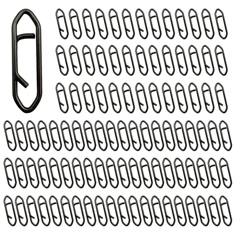 RoboHook 100pcs speed clips for fishing lures - black finish, overview