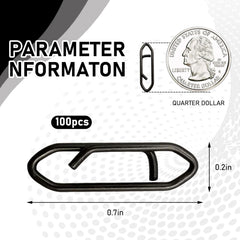 Close-up of stainless steel speed clip with diamond design