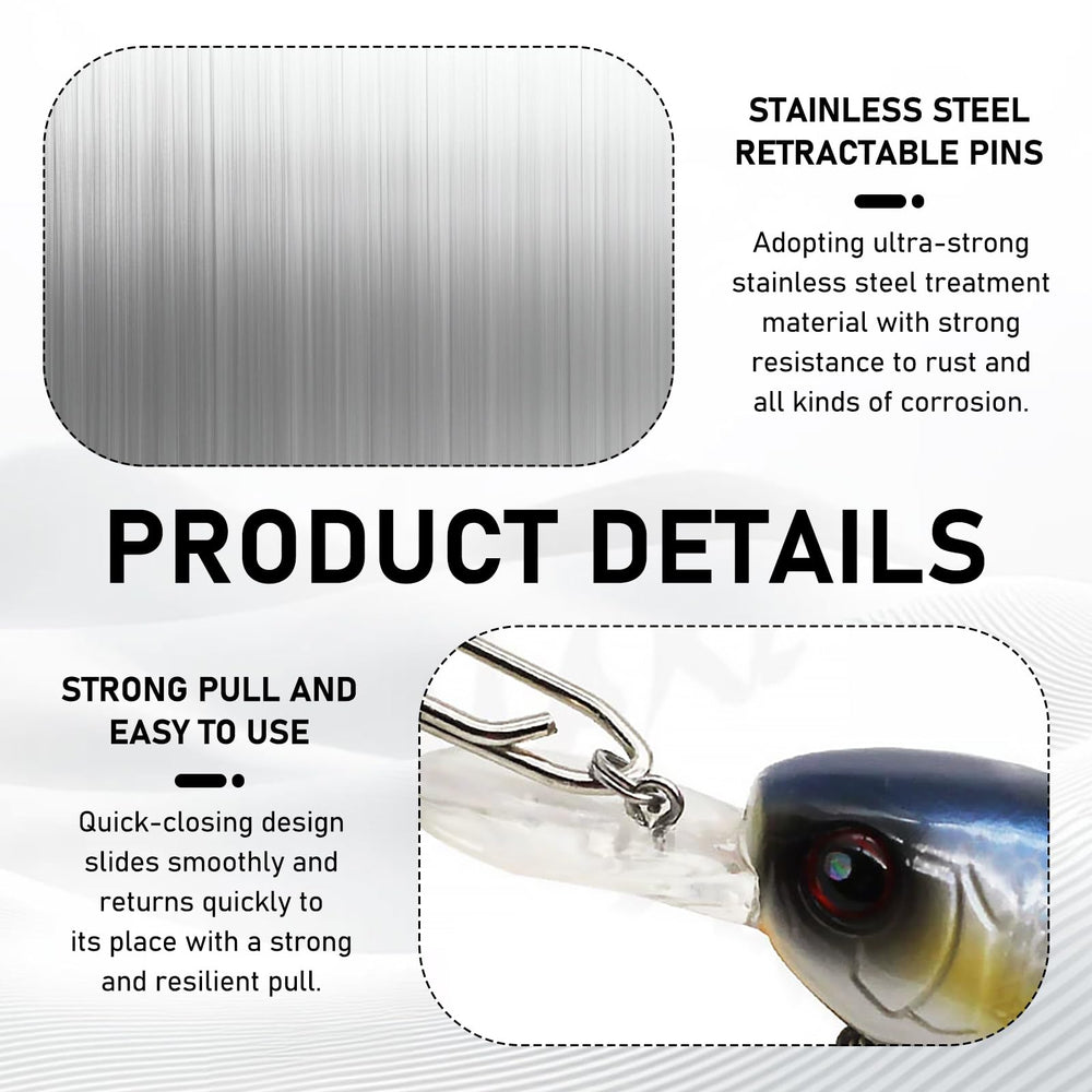 Clip weight detail: 0.3 g per piece in 100-piece pack