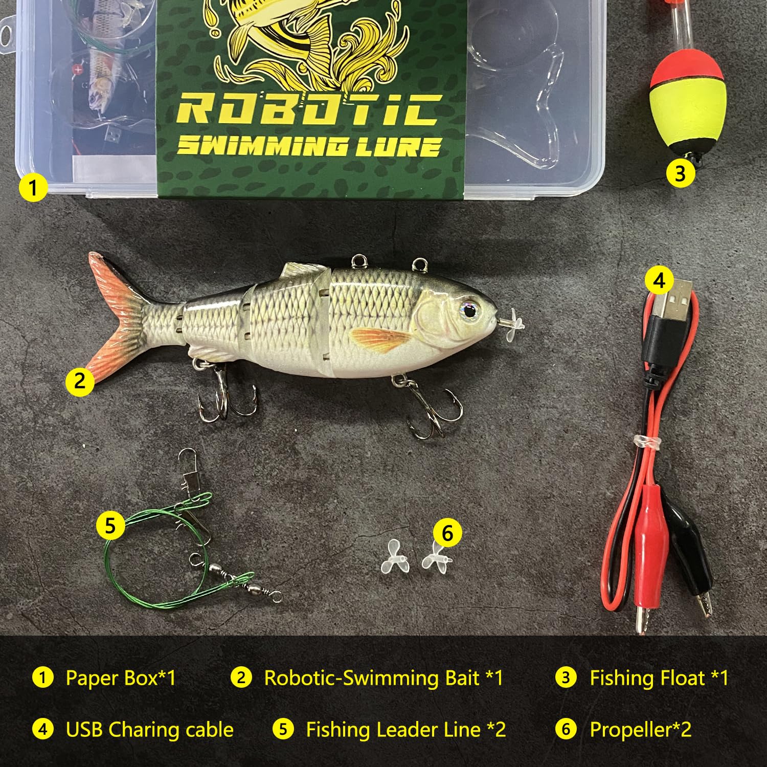 USB charging port on Robotic Swimming Lure