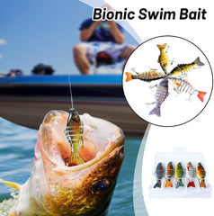 Detail view of multi-segment jointed lure construction