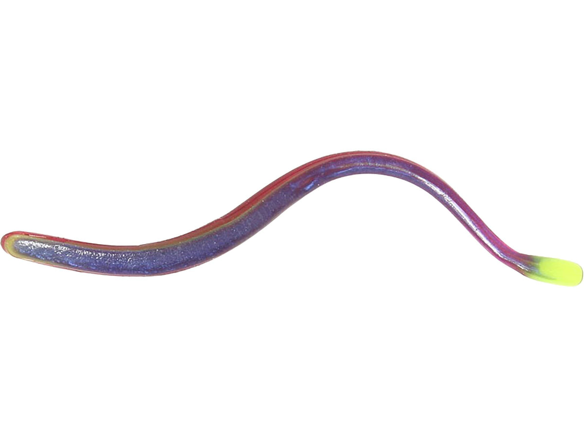 Roboworm 6-inch Straight Tail Worm Morning Dawn hologram for versatile rigs and vivid color detail.