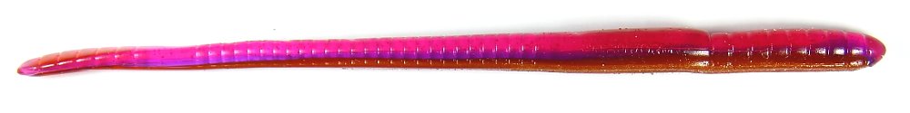 Roboworm Straight Tail Worm Bait in red crawler color boosts bite detection with salt release.