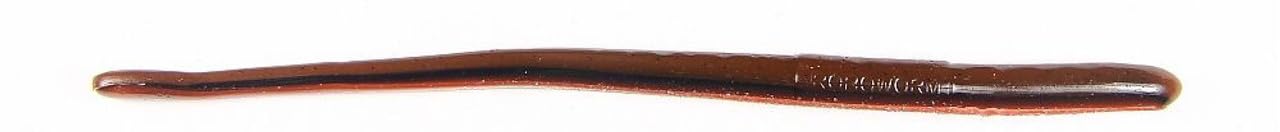 Roboworm 6-inch Straight Tail Worm, Orange Crusher, ideal for drop-shotting and bite detection.