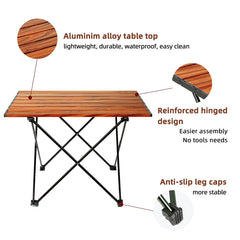 ROCK CLOUD aluminum camp table shows waterproof and rust-proof durability during adventures.