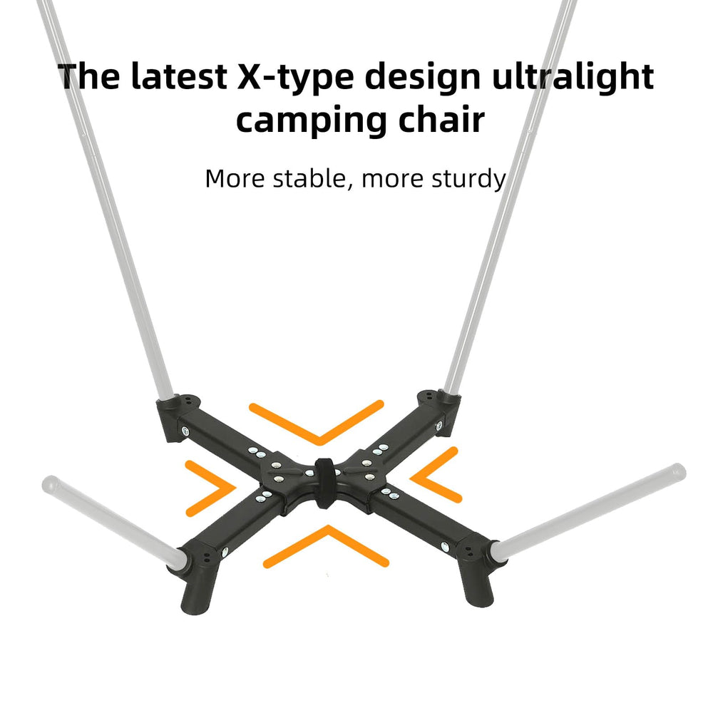 Rock Cloud camping chair seat detail shows 600D Oxford fabric and mesh comfort.