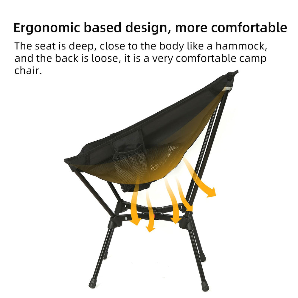 Rock Cloud camping chair side pockets keep essentials within reach.