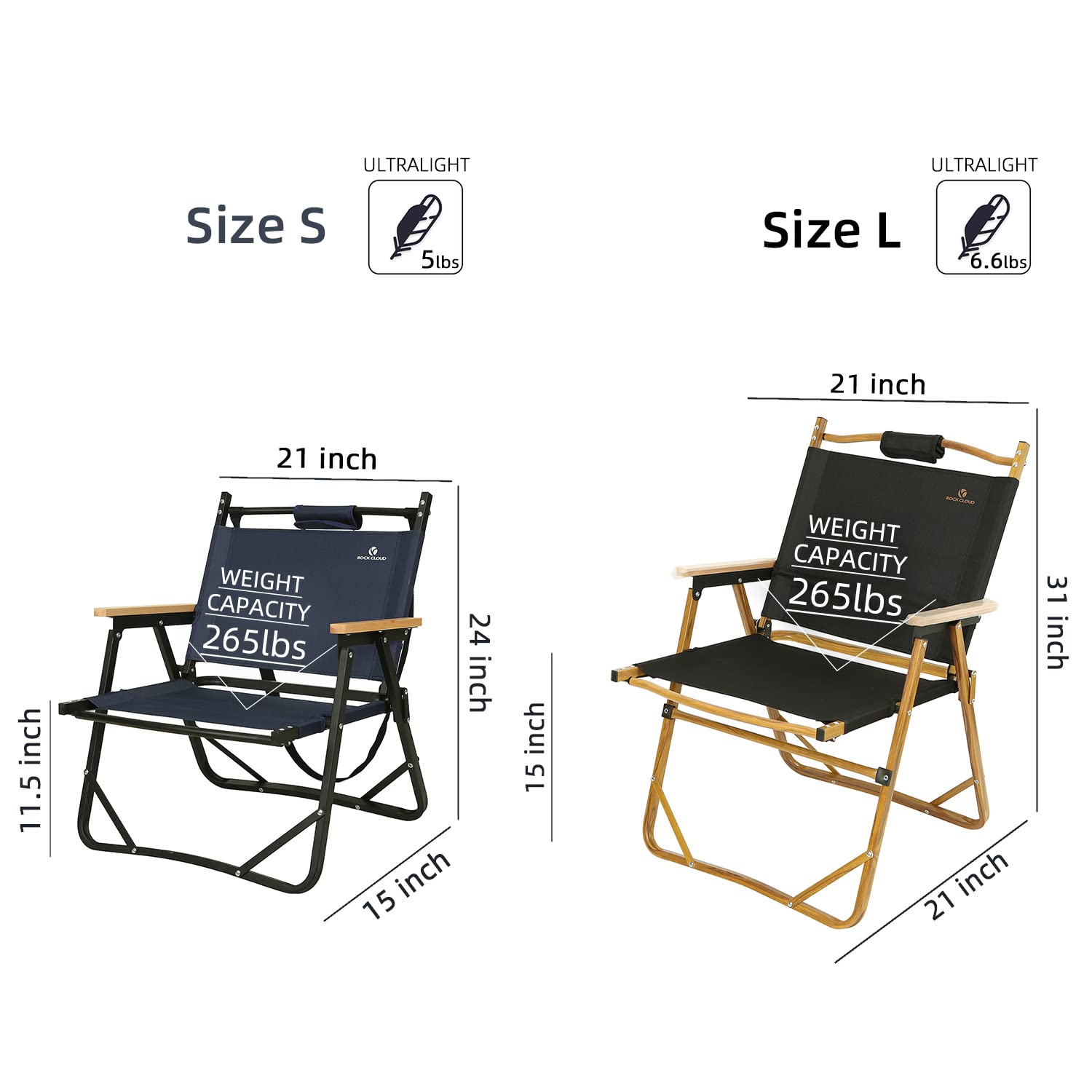 ROCK CLOUD chair u-shaped legs provides stability on sand for beach outings