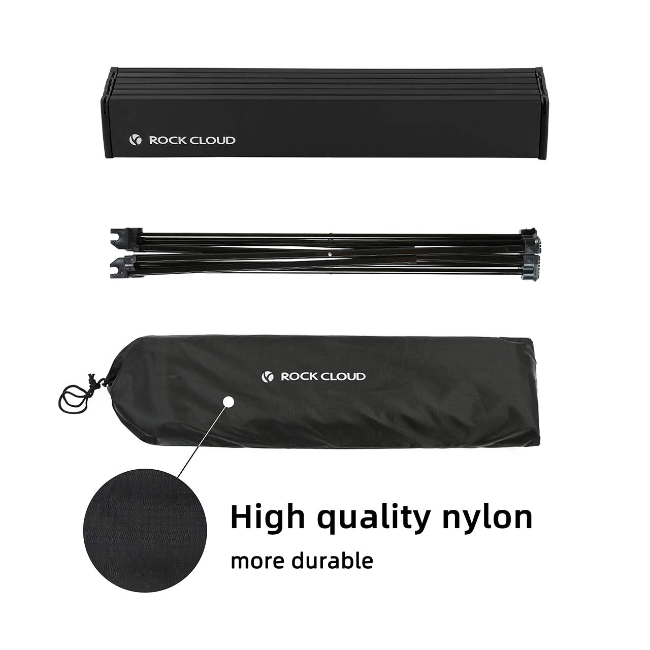 Rock Cloud durable aluminum table ready for hiking, camping, and backpacking