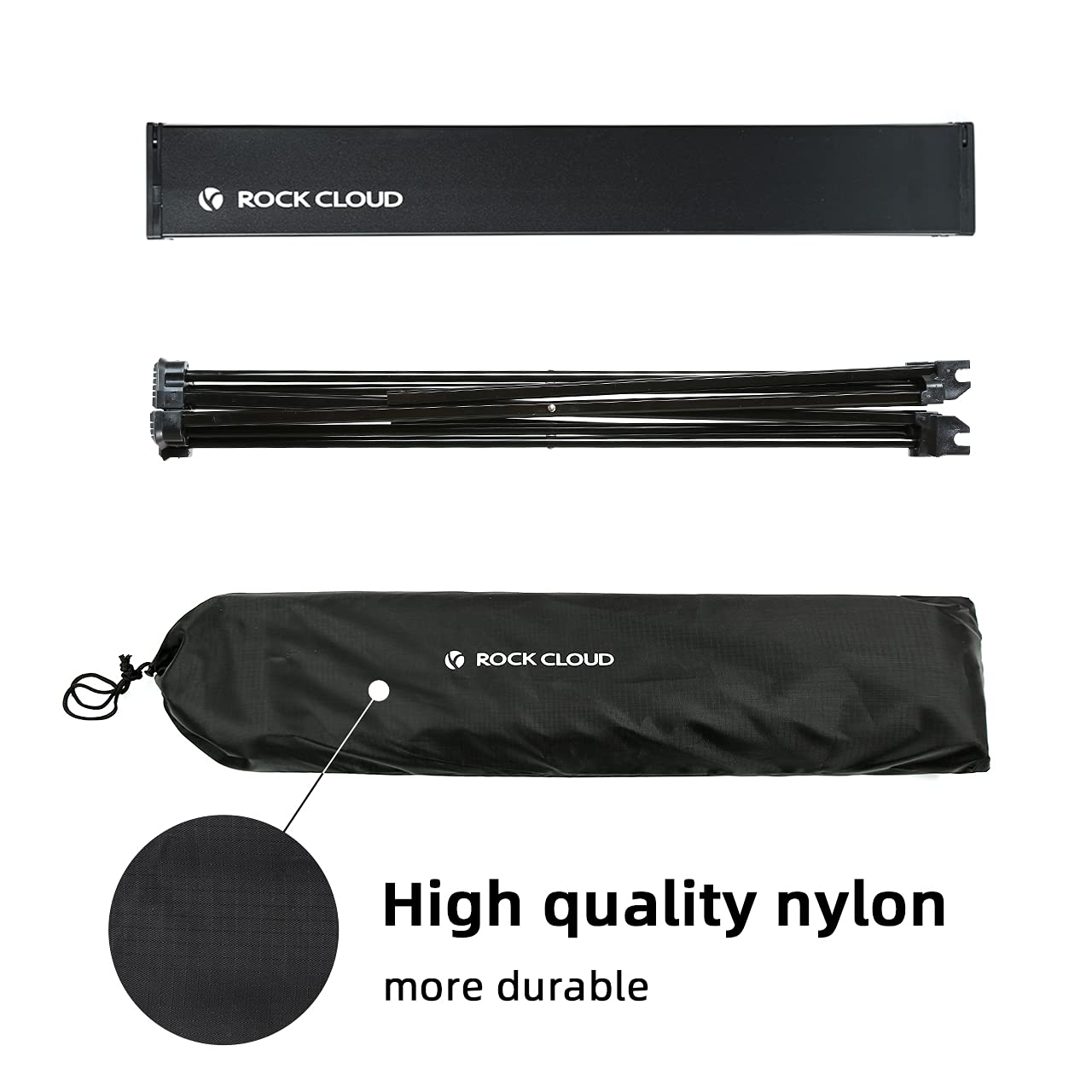 ROCK CLOUD easy one-hand setup showcases tool-free assembly.