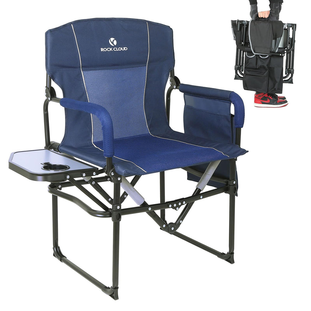 ROCK CLOUD folding camping chair assembled for comfortable outdoor seating.