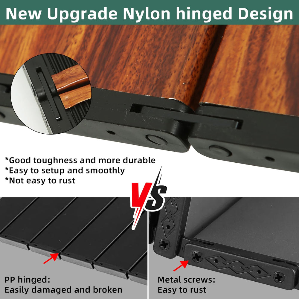 ROCK CLOUD folding table top with nylon hinge provides durable, stable assembly.