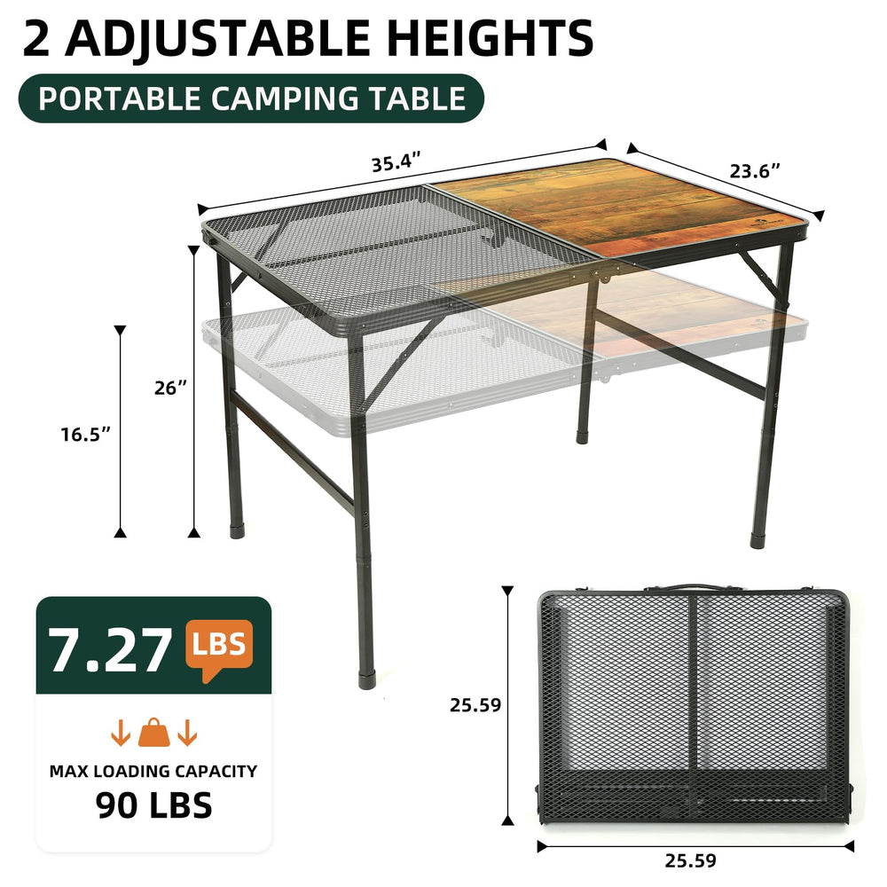ROCK CLOUD hex-tube design table, stable and rugged for outdoor use.